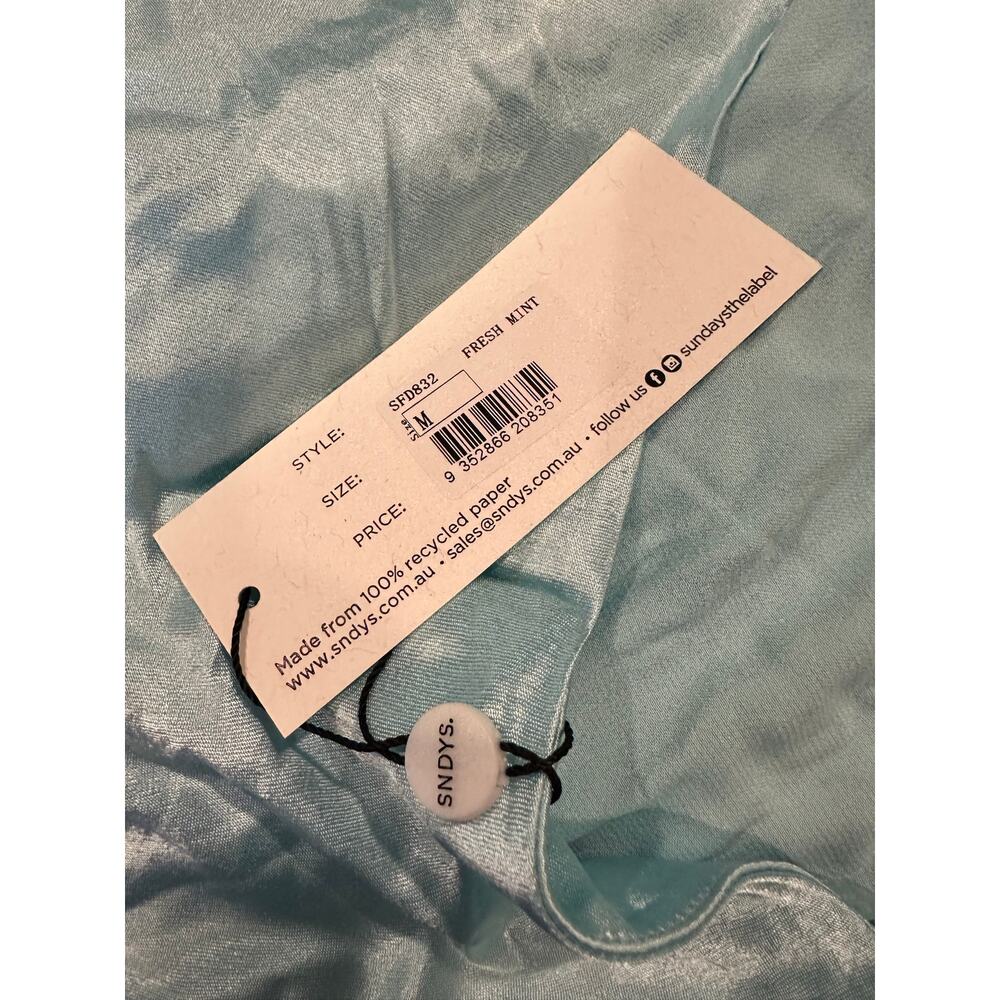SNDYS Rosita Halter Mini Dress in Fresh Mint With Stone Bead Straps NEW - Picture 8 of 9